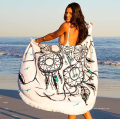 China fábrica têxtil macio dreamcatcher design com borlas rodada toalha de praia RBT-116